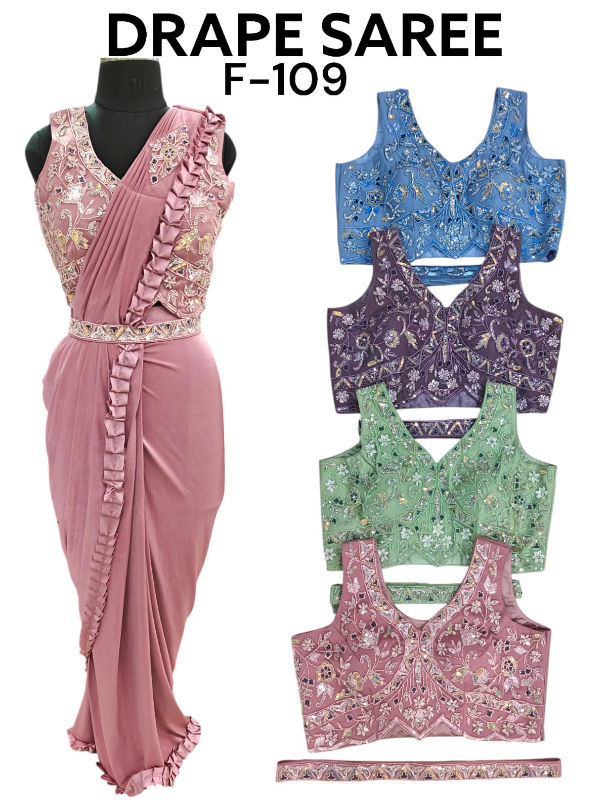 One-Minute Saree readymade – Style Made Easy! F-109